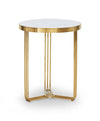 Gillmore Space Finn Circular Side Table White Marble Top & Brass Frame
