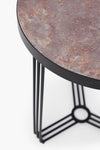 Gillmore Space Finn Circular Side Table Dark Stone Top & Black Frame