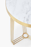 Gillmore Space Finn Circular Side Table White Marble Top & Brass Frame
