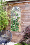 Carrington Gothic Arch Stone Coloured Large Garden Mirror 140 x 65 CM