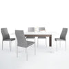 Axton Norwood Living Extending Dining Table +  6 Milan High Back Chair Gray
