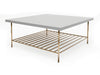 Gillmore Space Alberto Square Coffee Table Grey With Brass Accent