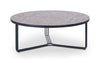Gillmore Space Finn Large Circular Coffee Table Dark Stone Top & Black Frame
