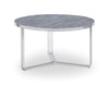 Gillmore Space Finn Small Circular Coffee Table Dark Oak Top & Polished Chrome Frame