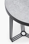 Gillmore Space Finn Circular Side Table Pale Stone Top & Black Frame