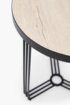 Gillmore Space Finn Circular Side Table Pale Oak Top & Black Frame