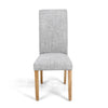 Hawksmoor Silver Grey Linen Effect Scroll Back Chair (Pair)