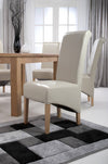 Hawksmoor Ivory Leather Match Roll Back Dining Chair (Pair)