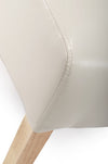 Hawksmoor Ivory Leather Match Roll Back Dining Chair (Pair)