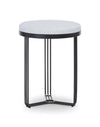 Gillmore Space Finn Circular Side Table Or Stool Natural Upholstered & Black Frame