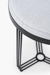 Gillmore Space Finn Circular Side Table Or Stool Natural Upholstered & Black Frame