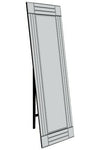 Carrington All Glass Venetian Modern Cheval Triple-Bevel Free Standing Mirror 170 x 58 CM