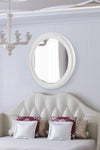 Carrington White Elegant Modern Bevelled Round Mirror 96 x 96 CM