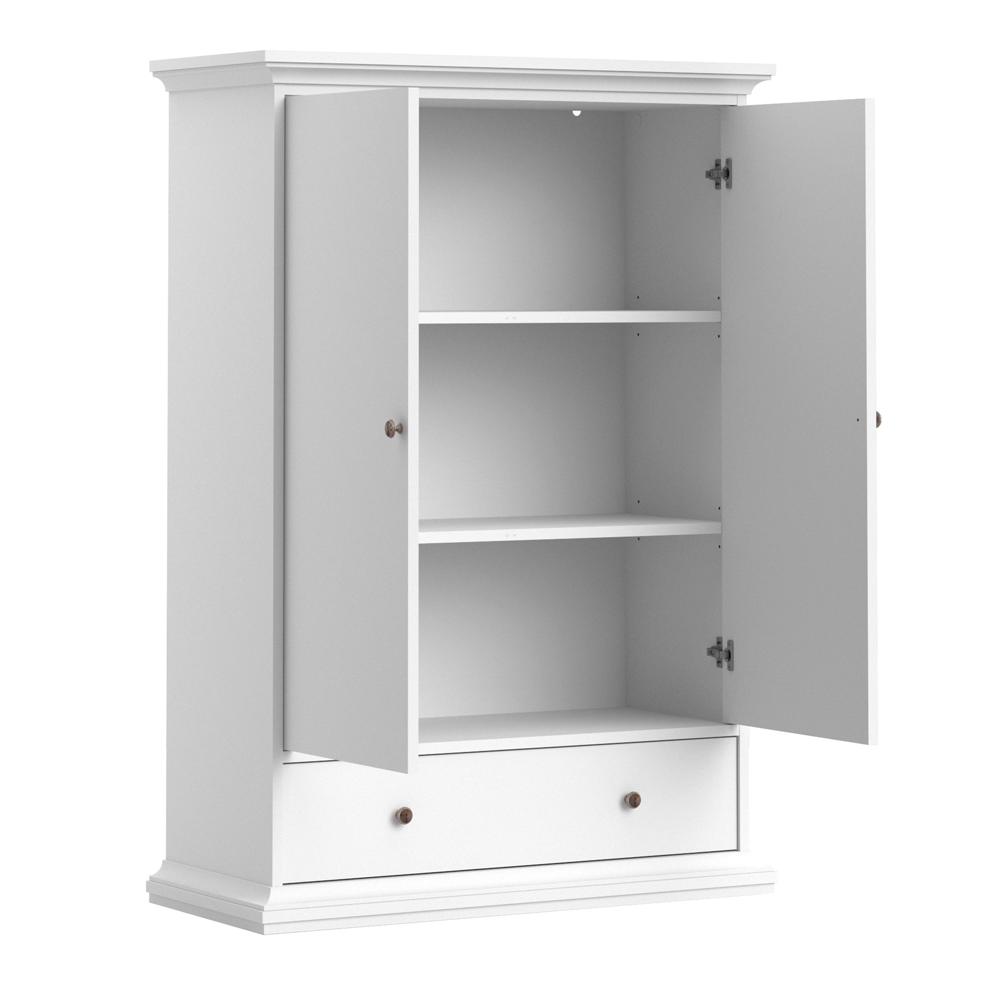 Axton Westchester Wardrobe with 2 Doors 1 Drawer 2 Shelves In White