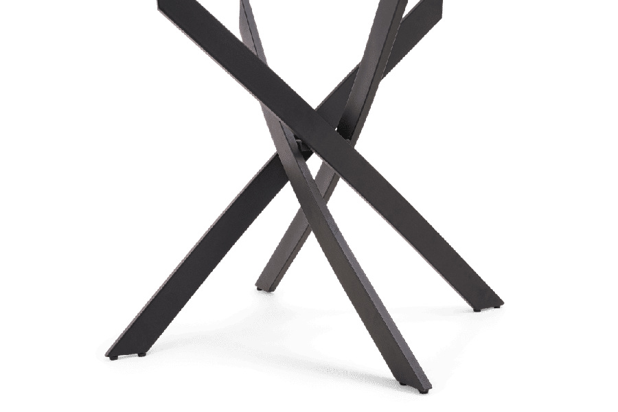 Marina 100cm Glass Dining Table Set with 4 Damanti Chairs