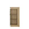 Axton Woodlawn Narrow Display Cabinet (LHD) 123.6cm High In Riviera Oak/White High Gloss
