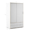 Axton Clason Wardrobe - 2 Doors 4 Drawers In White and Oak