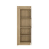Axton Woodlawn Narrow Display Cabinet (RHD) 164.1cm High In Riviera Oak/White High Gloss