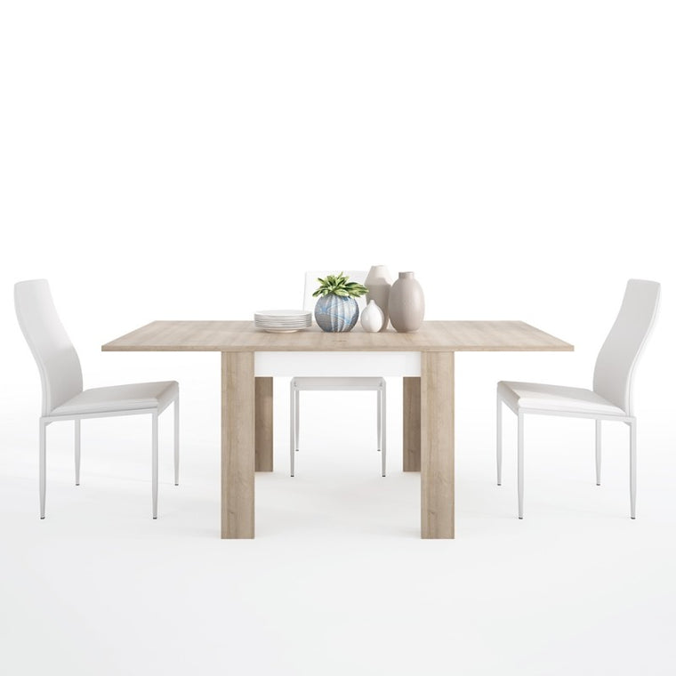 Axton Woodlawn Small Extending Dining Table 90/180cm + 4 Milan High Back Chair White