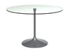 Gillmore Space Swan Large Circular Dining Table Clear Glass Top 110cm