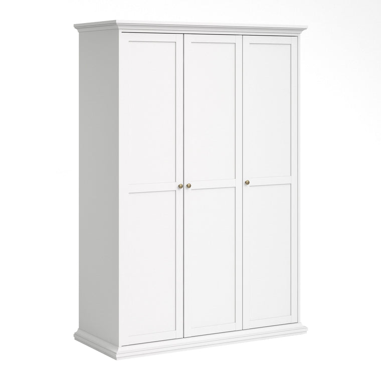 Axton Westchester Wardrobe with 3 Doors In White