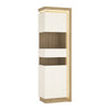 Axton Woodlawn Tall Narrow Display Cabinet (LHD) In Riviera Oak/White High Gloss