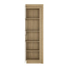 Axton Woodlawn Tall Narrow Display Cabinet (RHD) In Riviera Oak/White High Gloss