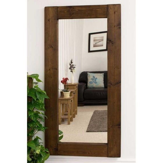 Carrington Dark Natural Wood Full Length Mirror 183 x 91 CM