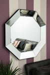 Carrington All Glass Angled Hexagonal Frame Mirror 90 x 90 CM