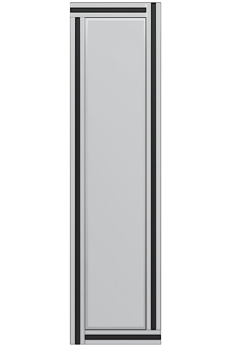 Carrington Triple Bevel Large Venetian Cheval Free Standing Black And Mirror 5Ft X 1Ft3 (150 X 40cm)