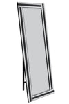 Carrington Destin Black and Mirror Triple Bevel Free Standing Cheval Dress Mirror 5ft7 x 1ft11 170cm x 58cm