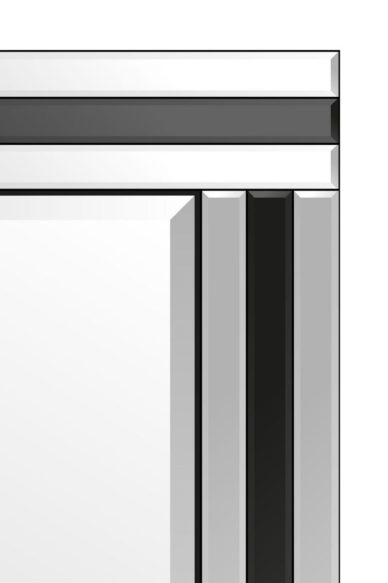 Carrington Destin Black and Mirror Triple Bevel Free Standing Cheval Dress Mirror 5ft7 x 1ft11 170cm x 58cm